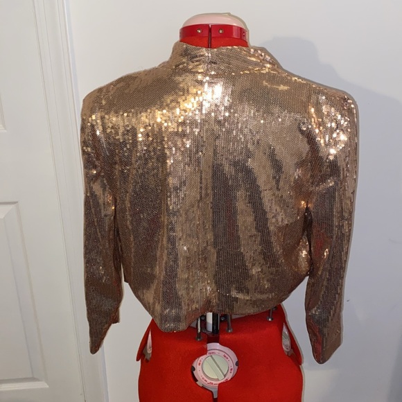 Kardashian Kollection Cropped Rose Gold Blazer - Picture 3 of 7